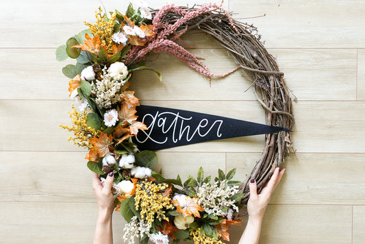 DIY Fall Wreath Featuring a CFL Pennant