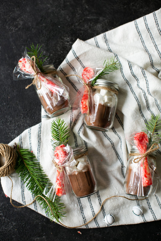 Hot Cocoa Jars with DIY Peppermint Spoons