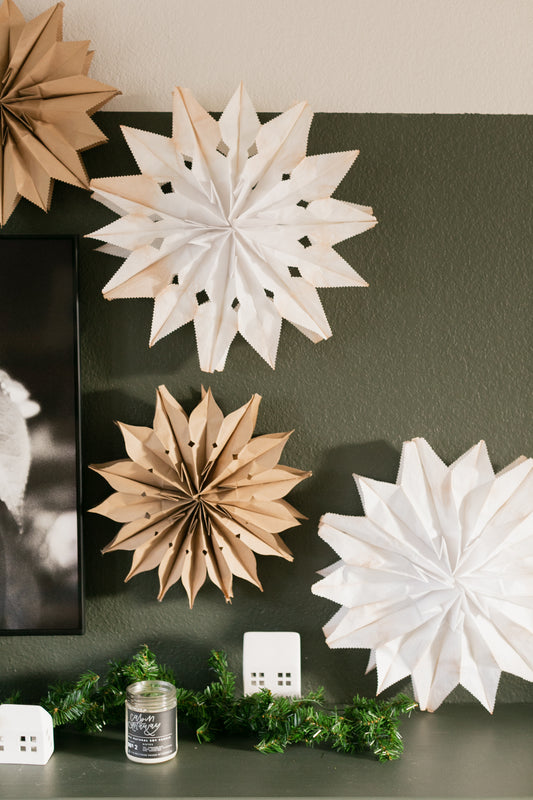 Paper Bag Snowflake Christmas Decor