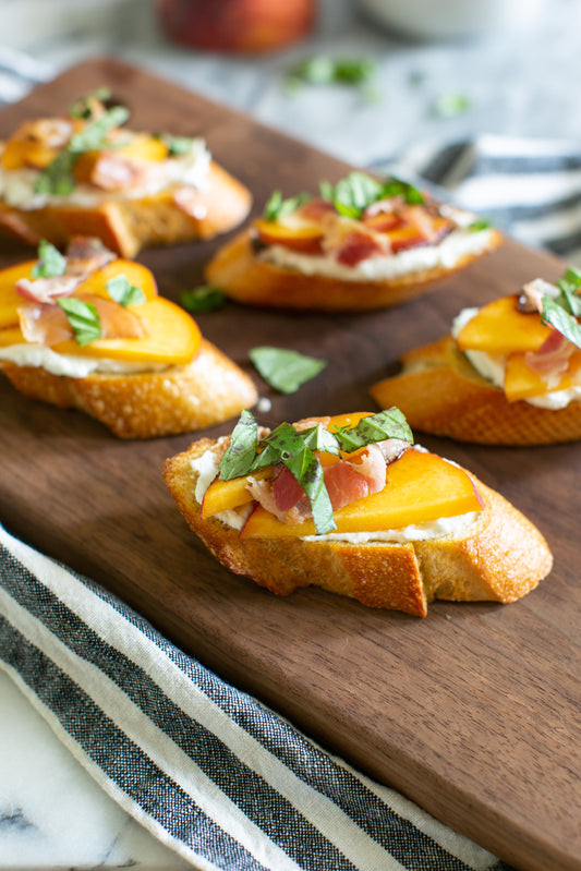 Honey Ricotta Peach Crostini