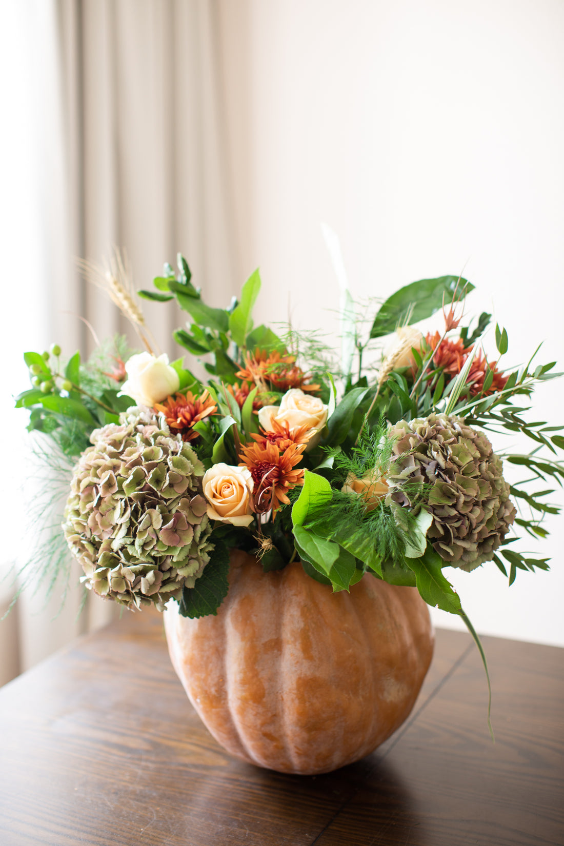 Fresh Flower Pumpkin Arrangement