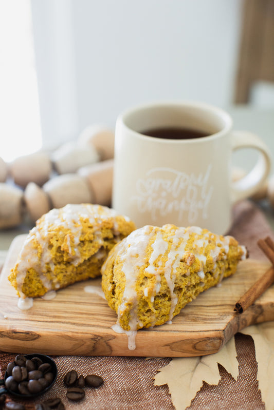 Pumpkin Scones with Spiced Glaze