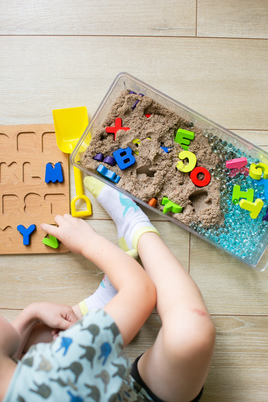 Alphabet Summer Sensory Bin