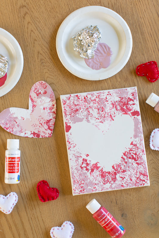 Foil-Stamped Heart Kid Craft
