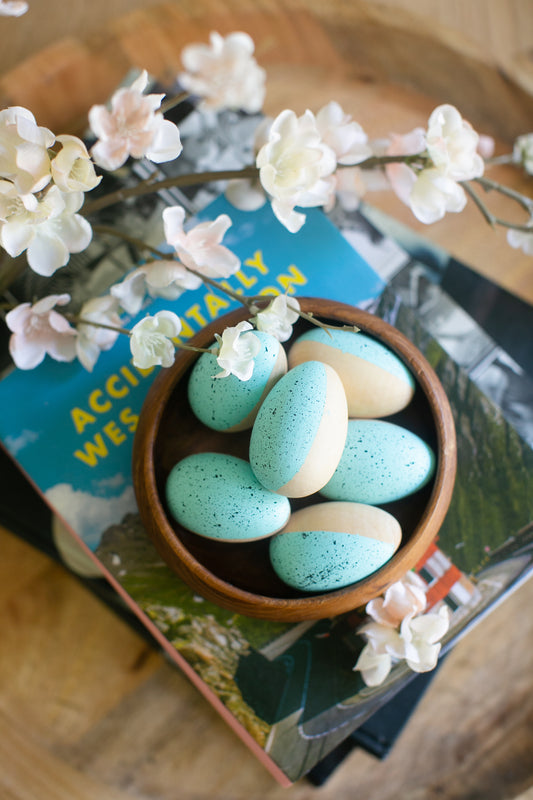 DIY Speckled Wooden Eggs