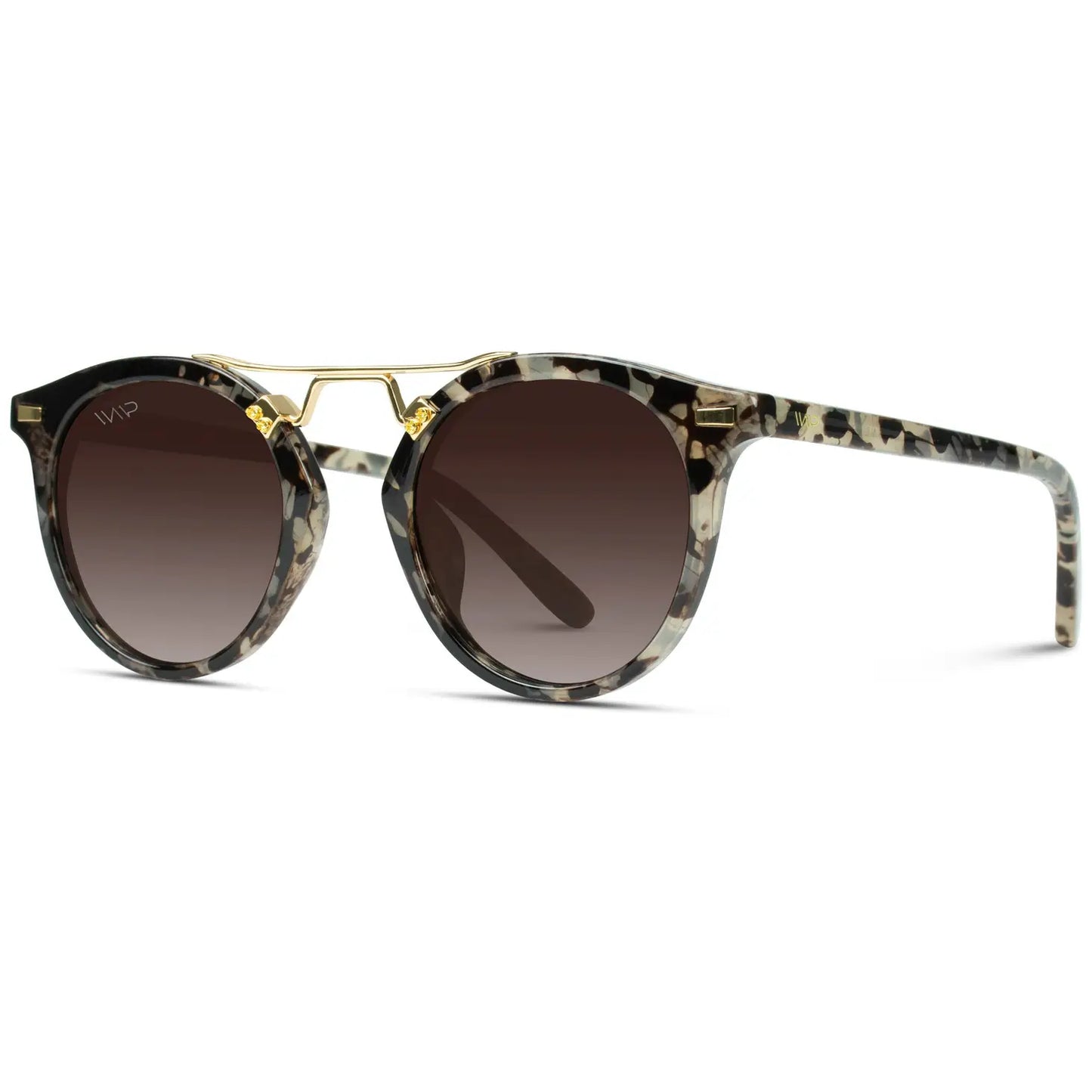 Skyler Round Polarized Modern Double Metal Bridge