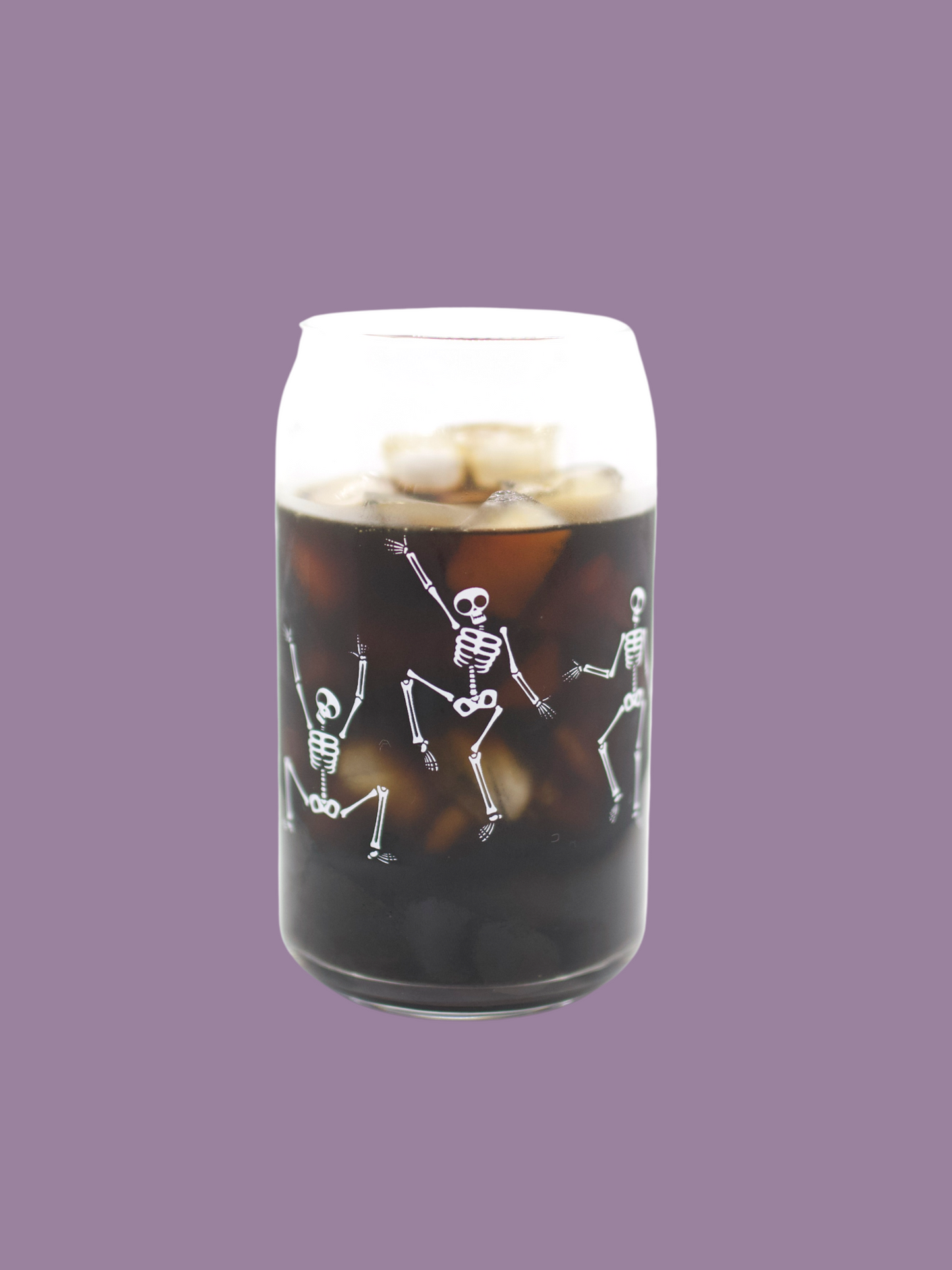 Dancing Skeleton Can Glass
