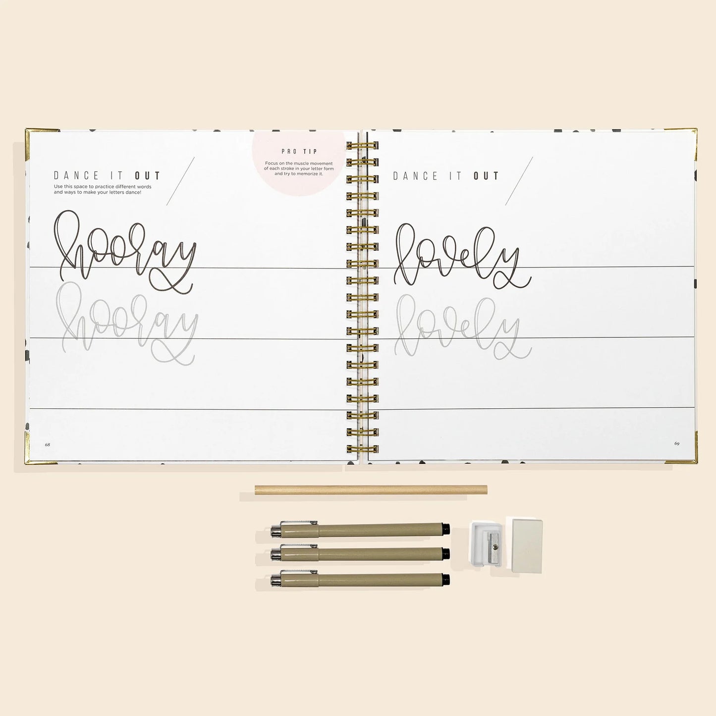 Modern calligraphy gift set to teach hand lettering techniques for beginners