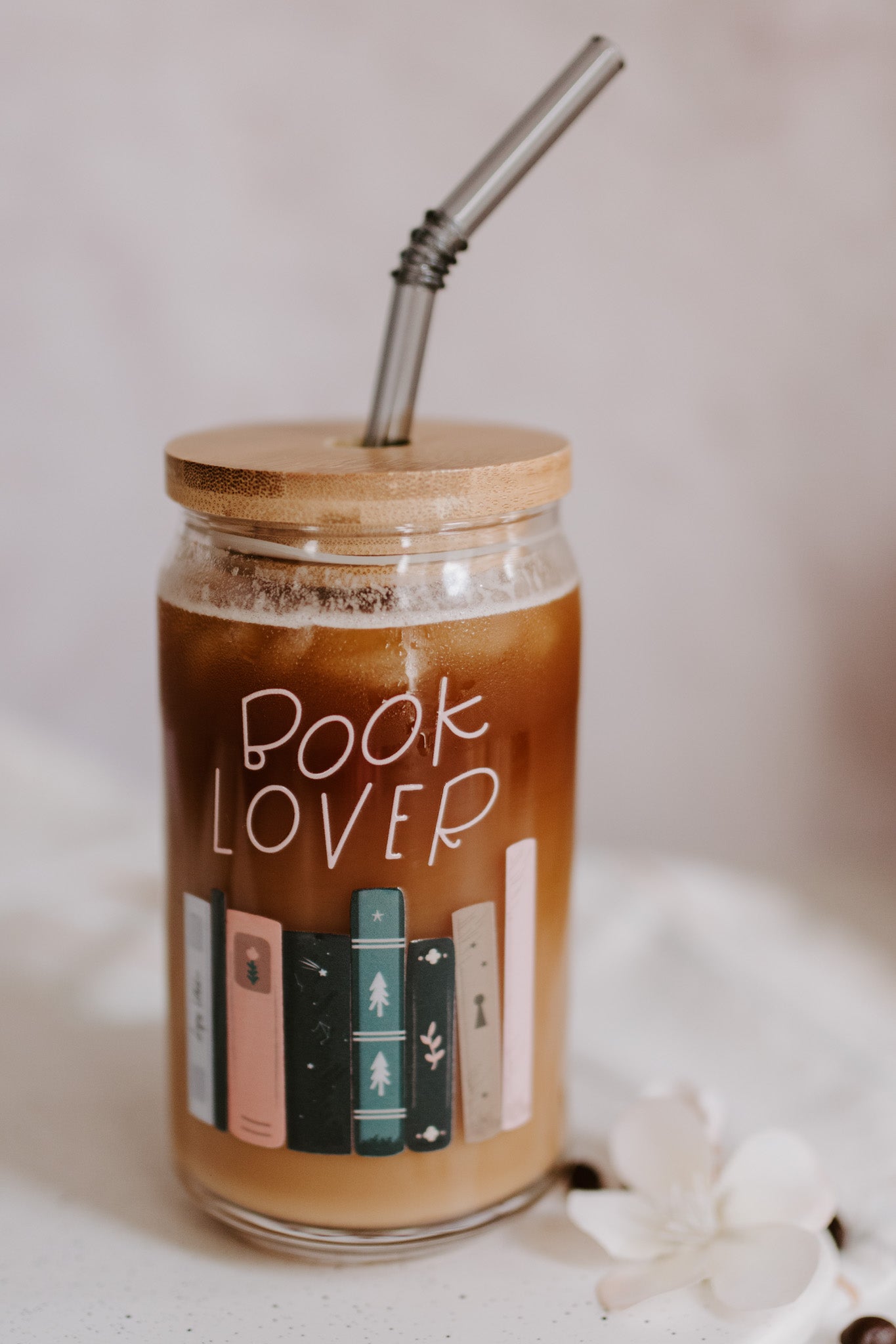 Book Lover Can Glass
