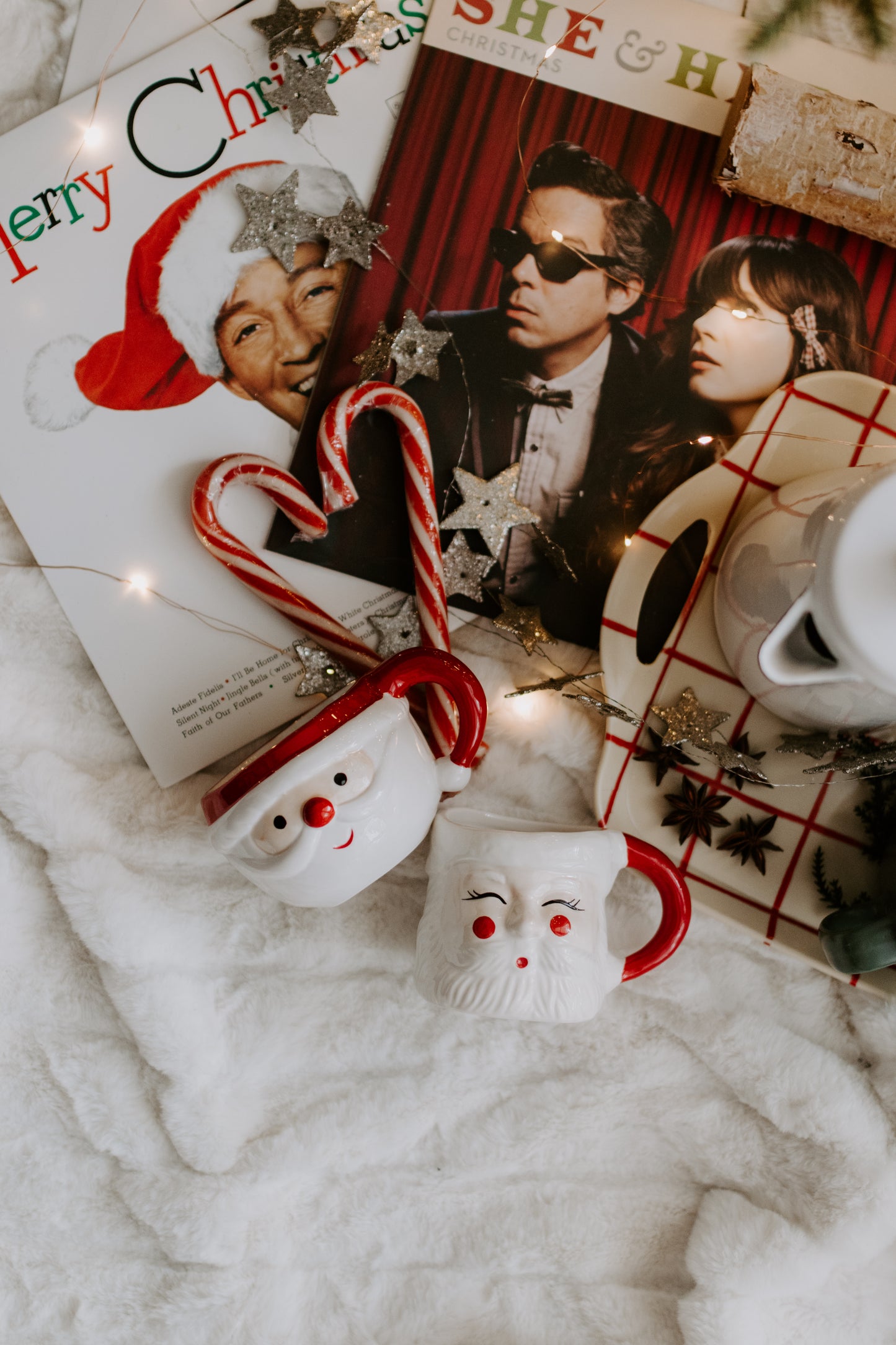 Collection of Santa shaped mugs