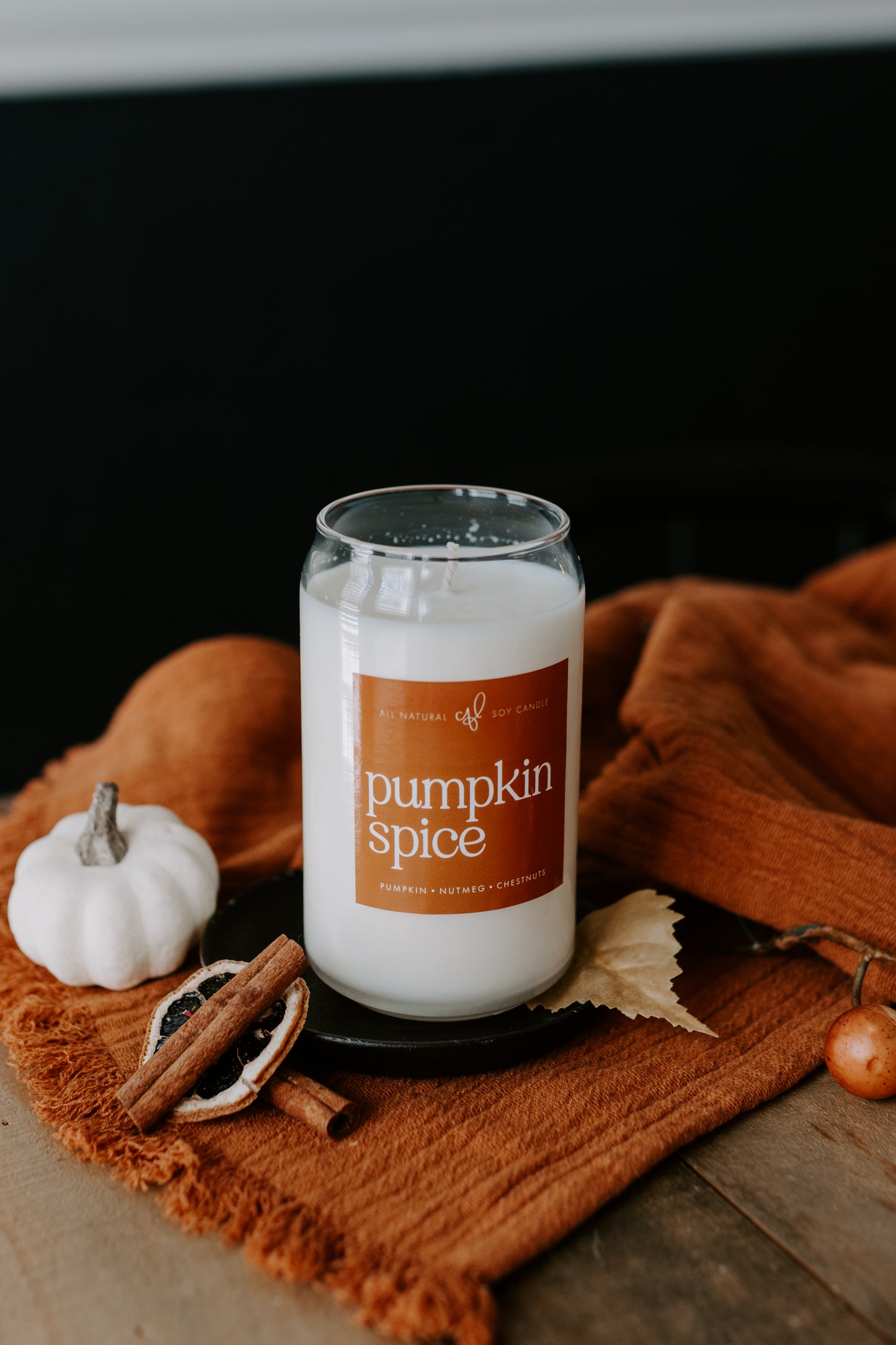 Pumpkin Spice (Cookie) - 16 oz Can Glass Candle