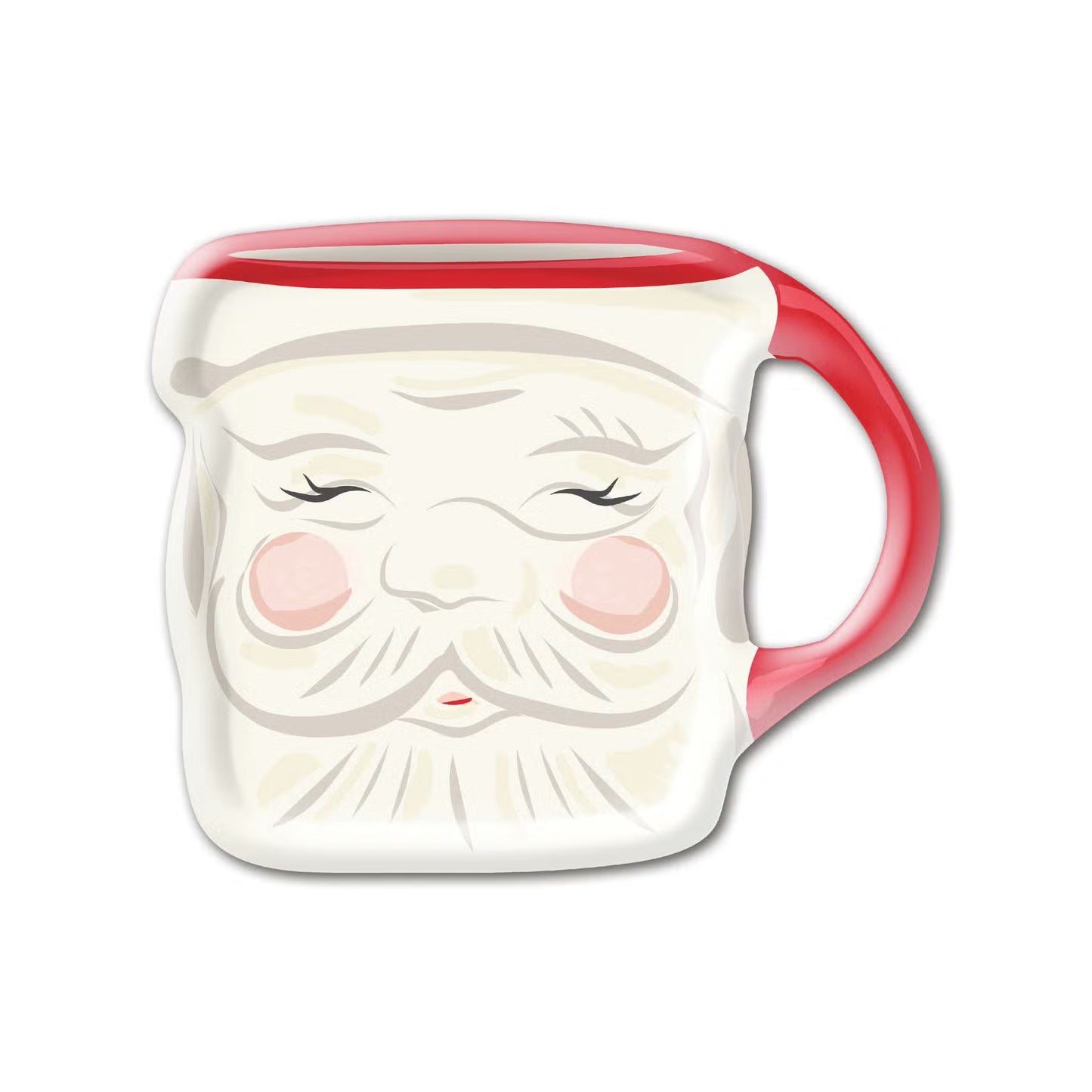 Christmas Baubles Santa Face Mug Shaped Paper Plates