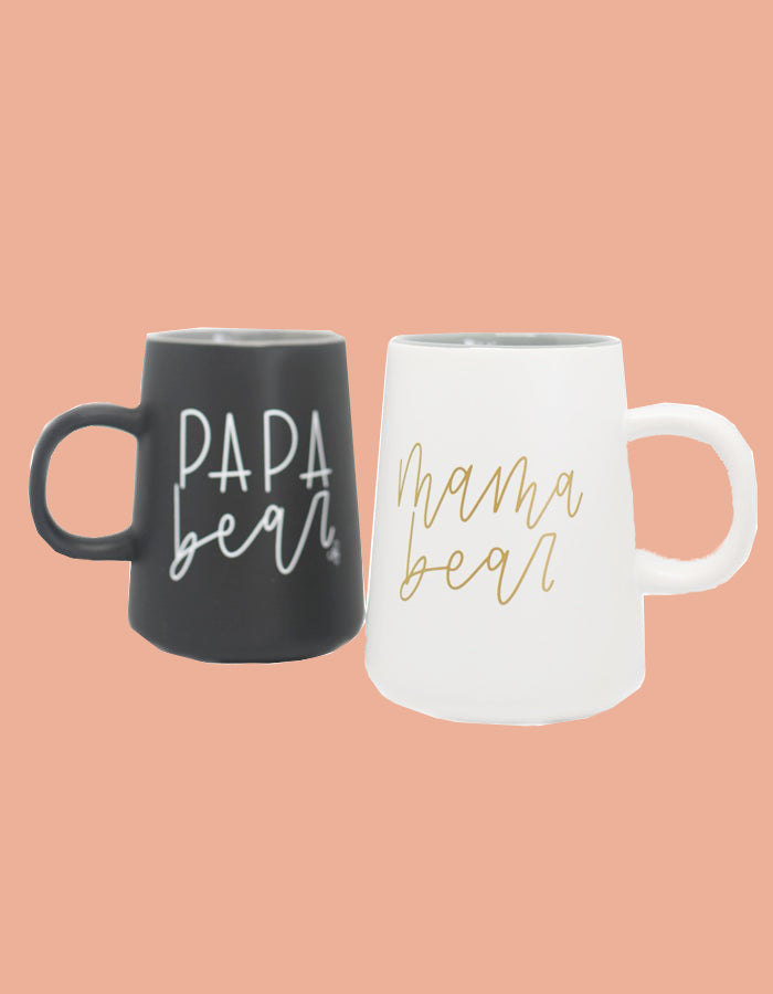 Mama Bear & Papa Bear Coffee Mug - Cute Coffee Cups for Men and Women -  Unique Fun Gifts for Him, Her, Mother's Day, Father's Day, Christmas (Mama