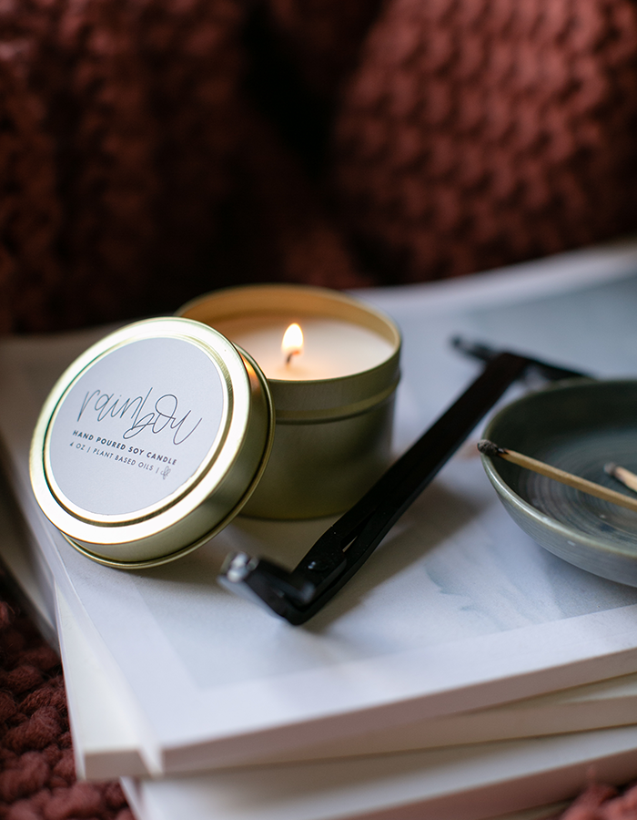 Rainbow Candle - 4 oz Tin