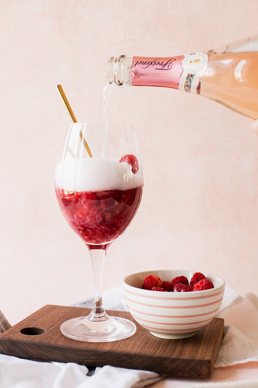 Raspberry Sorbet Champagne Cocktail