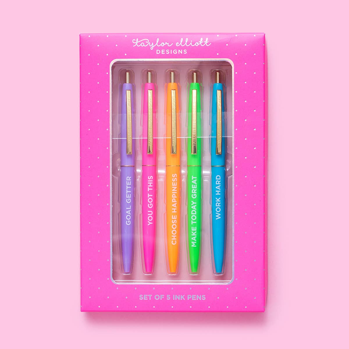Motivational Pen Set - Asst Colors - 5 Piece Set