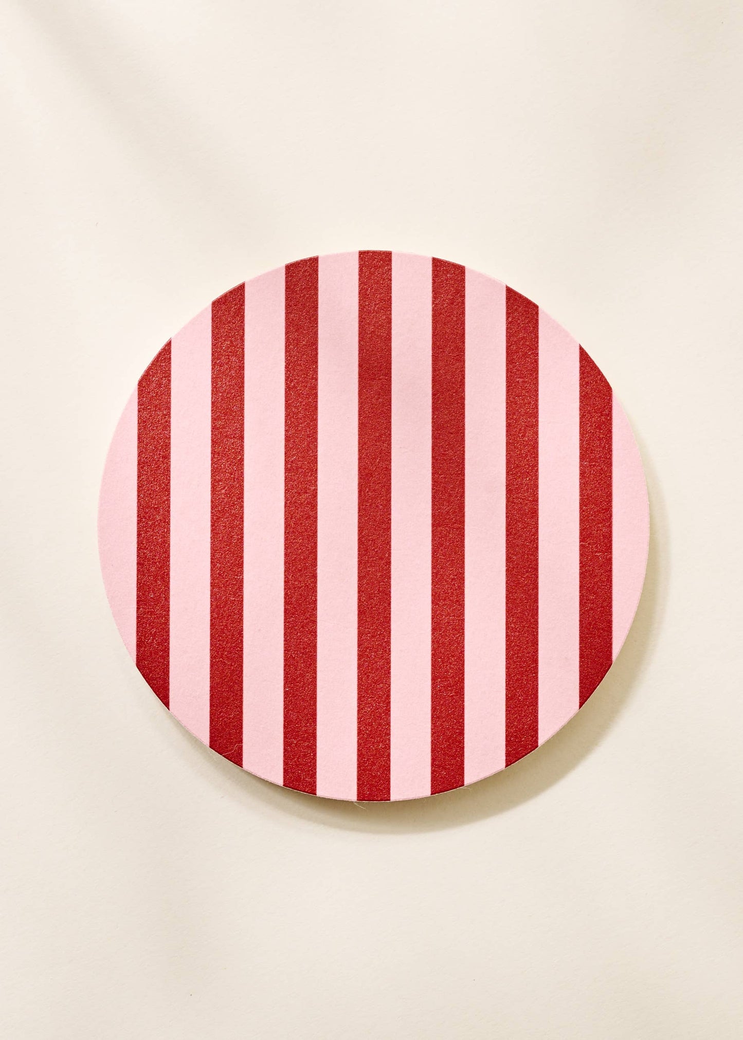 Pink and Red Striped Coasters - Set of 4