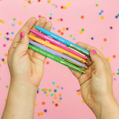 Motivational Pen Set - Asst Colors - 5 Piece Set