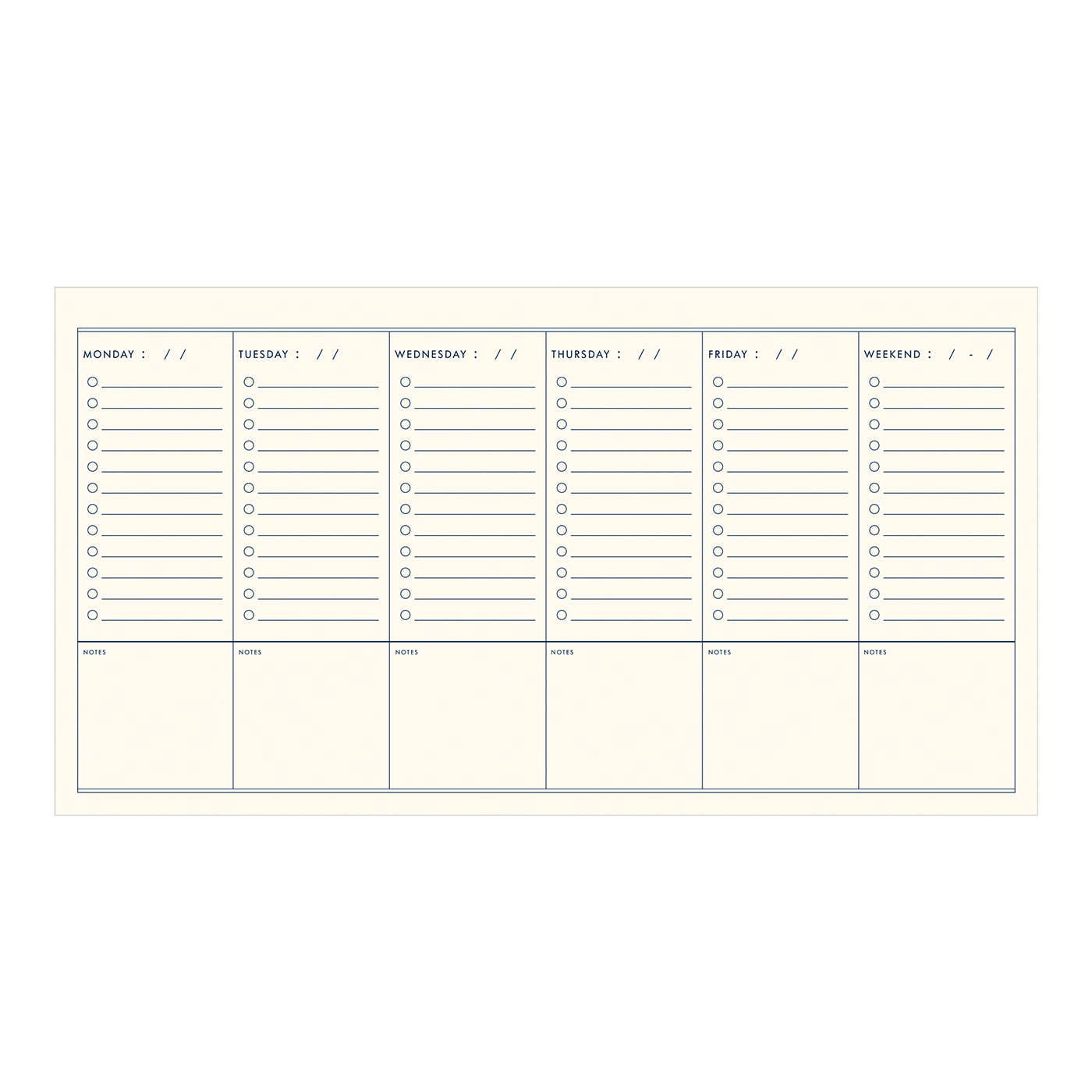 Striped Undated Weekly Planner