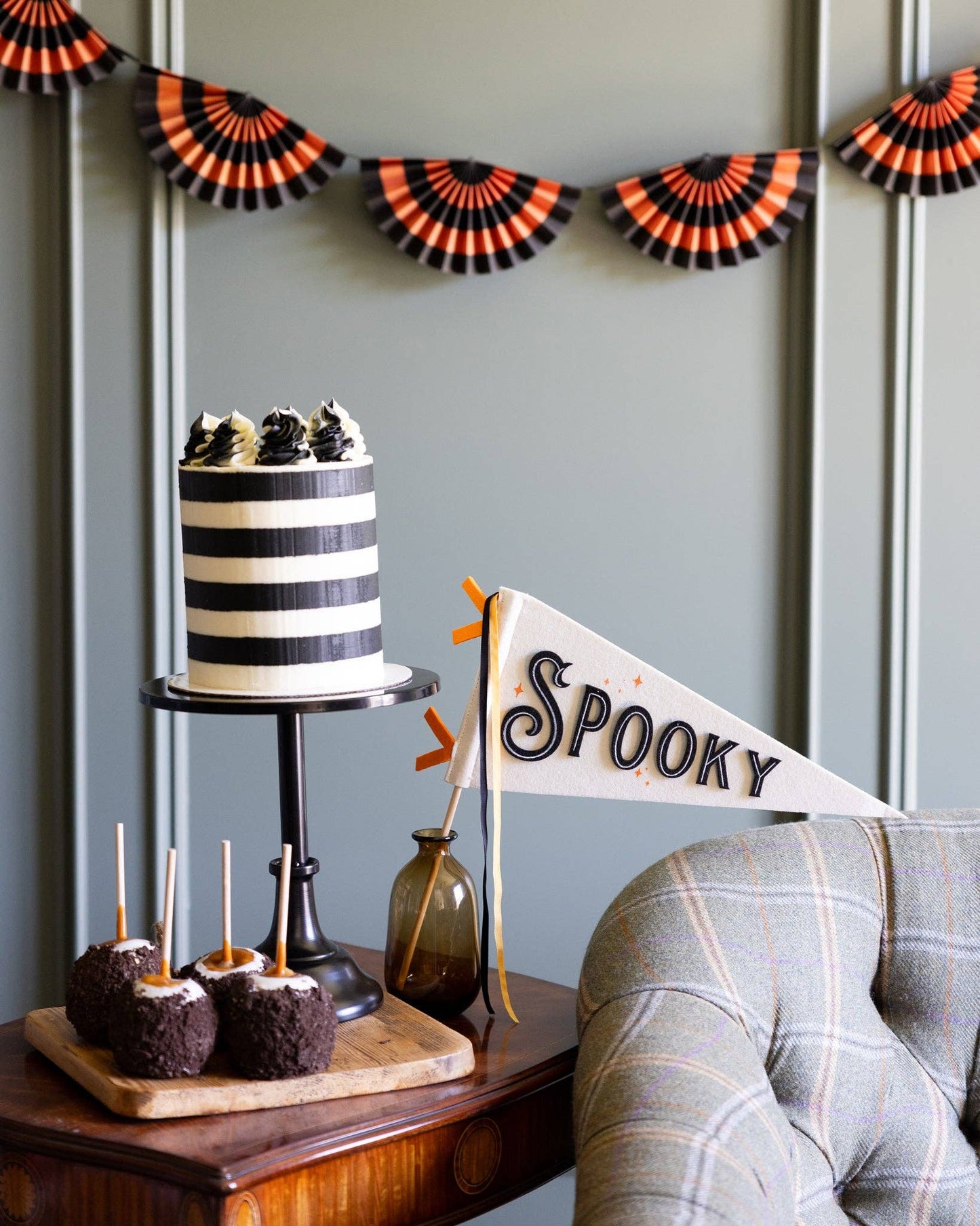 Black Spooky Felt Pennant