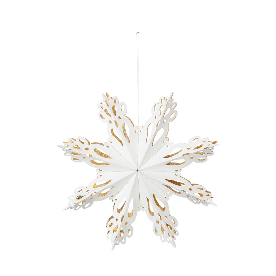 Paper Snowflake Hanging Ornament - Various Sizes