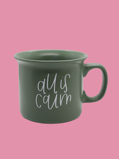 All is Calm, All is Bright Green Camper Mug