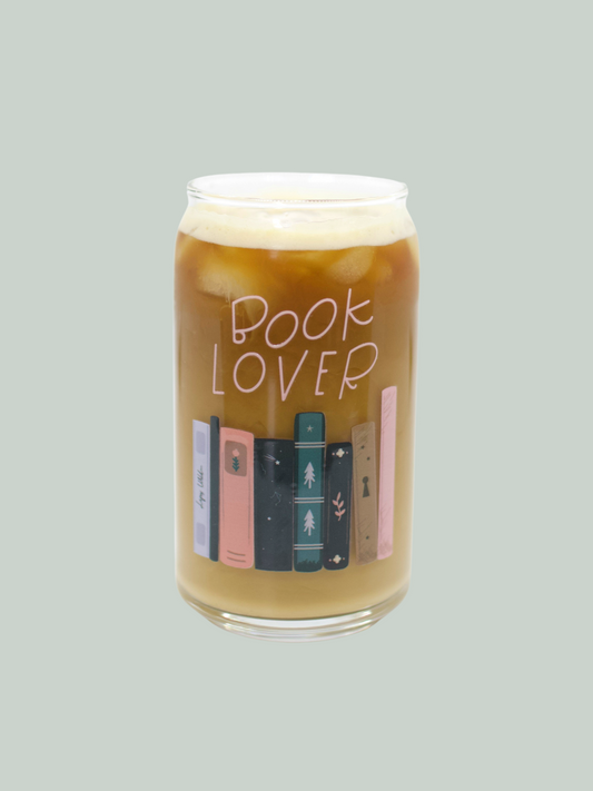 Book Lover Can Glass