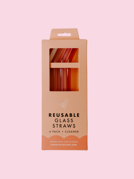 Glass Straw Pack - 4 Colors