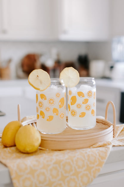 Lemon Can Can Glass