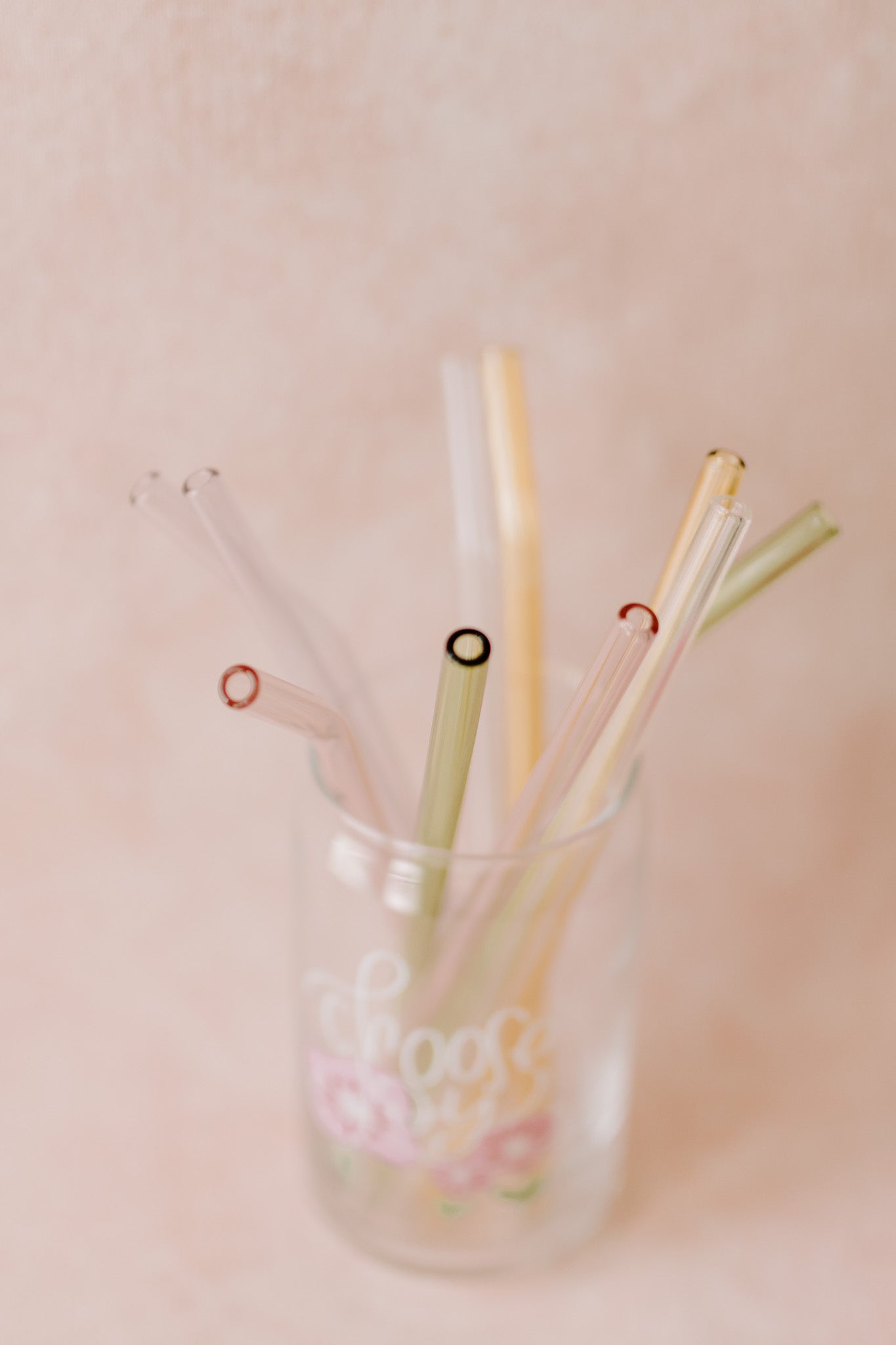 Glass Pastel Straws - Pack of 2