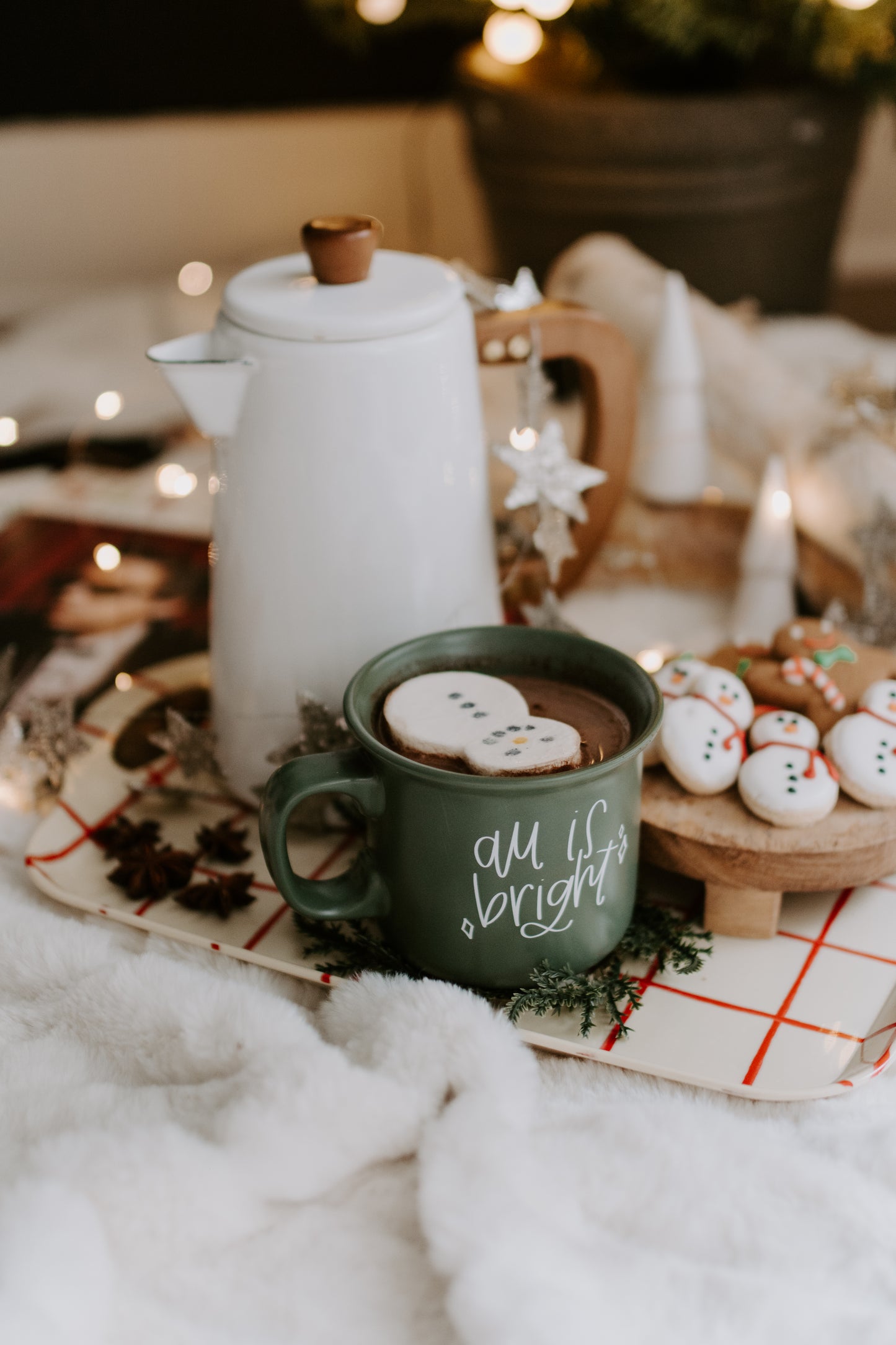 All is Calm, All is Bright Green Camper Mug