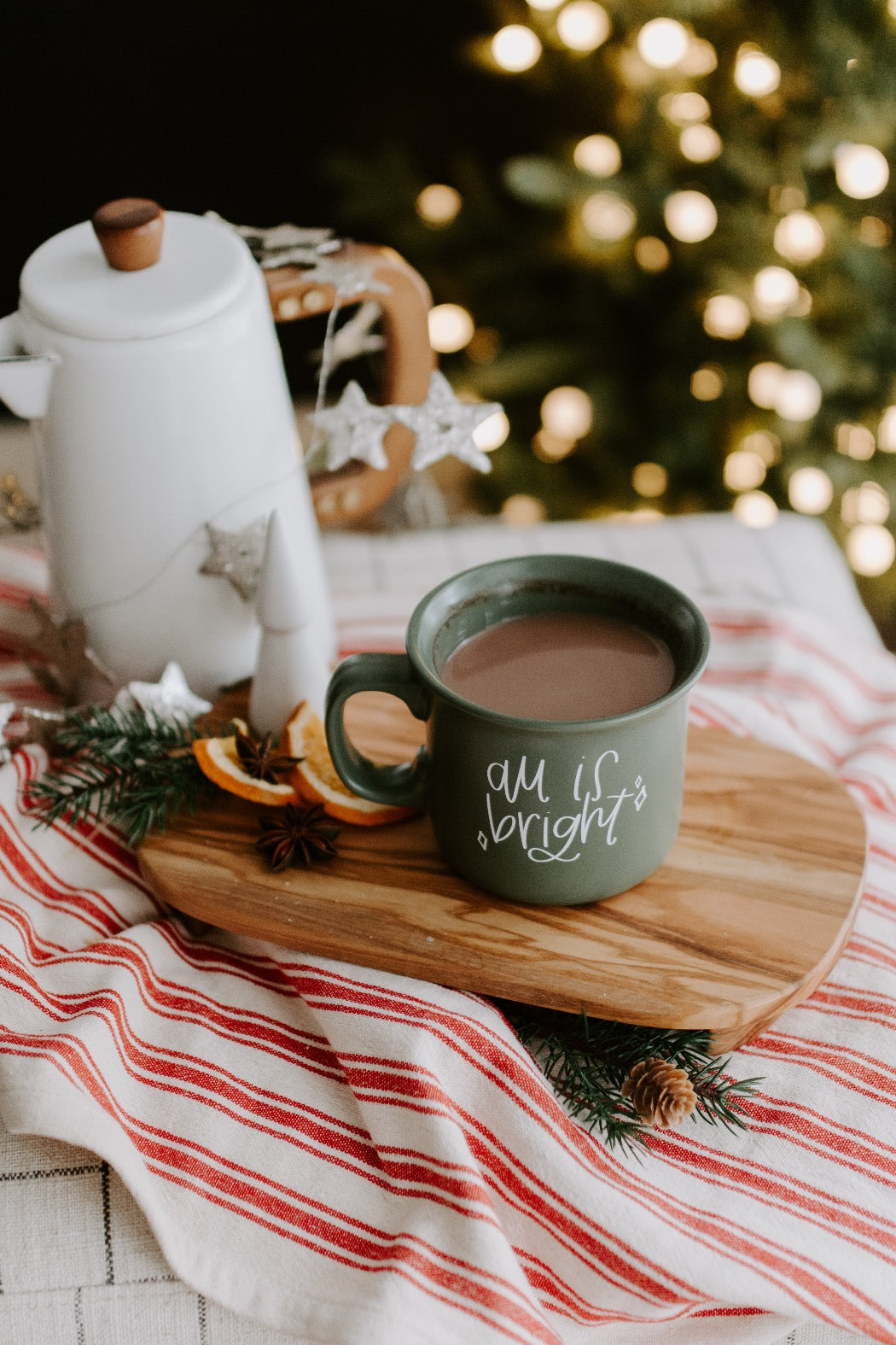 All is Calm, All is Bright Green Camper Mug