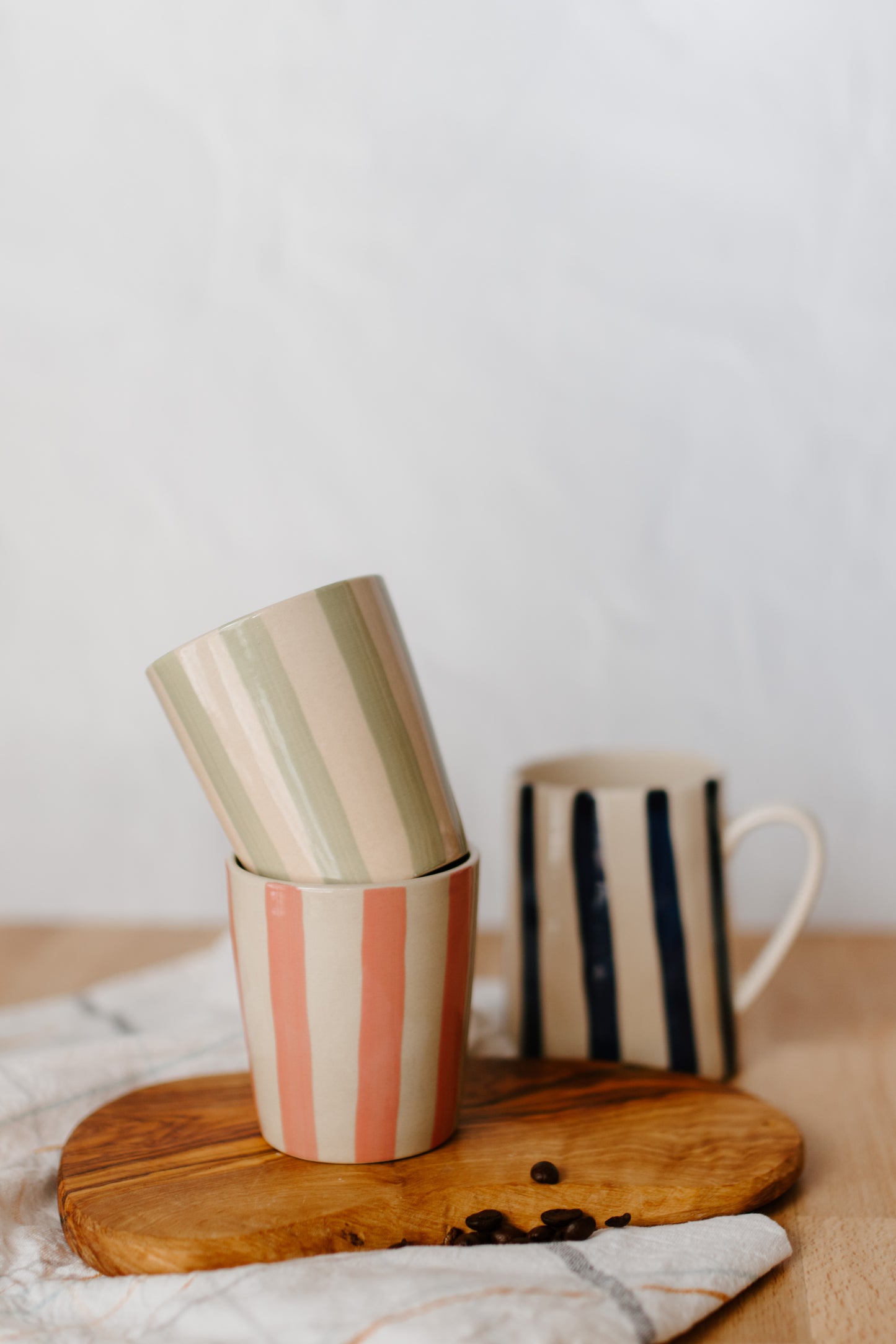 Café Soleil Striped Cup, 4 Colors