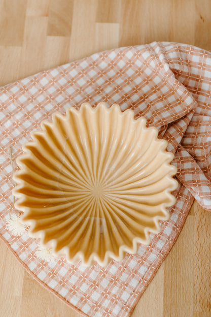 Fluted Cream Resin Bowl