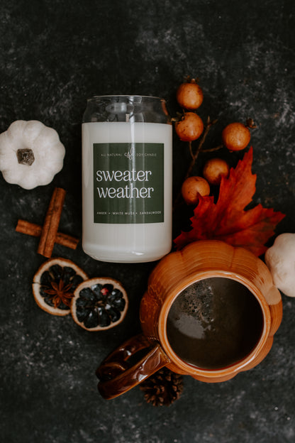 Sweater Weather - 16 oz Can Glass Candle