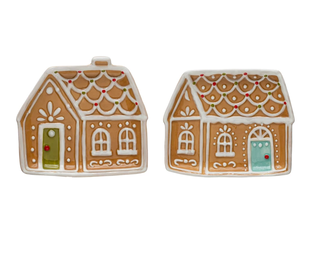 IMPERFECT Gingerbread House Shaped Plate, 2 Styles