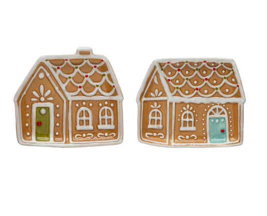 IMPERFECT Gingerbread House Shaped Plate, 2 Styles