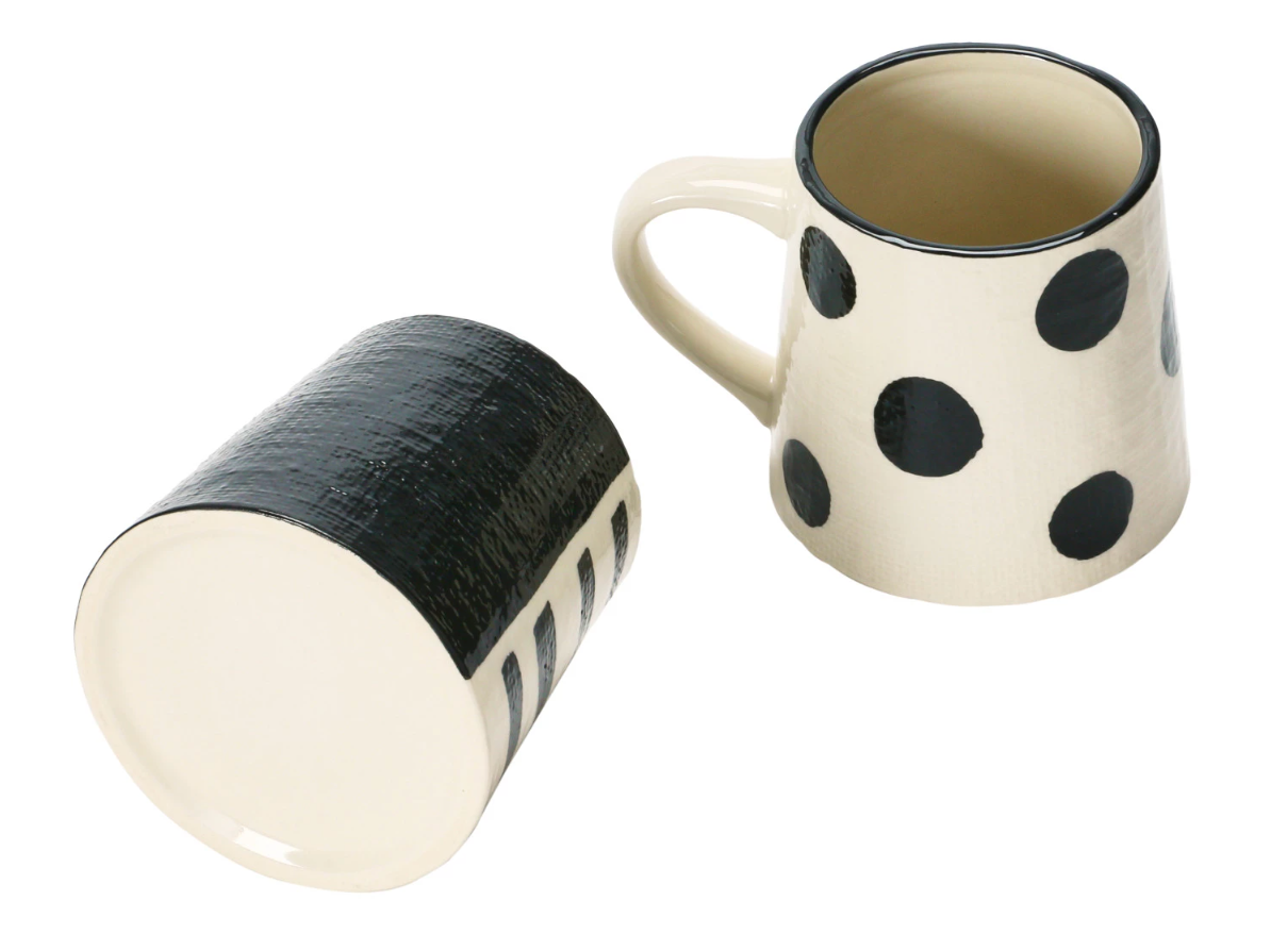 Sips & Stripes Linen Textured Mugs, 2 Styles