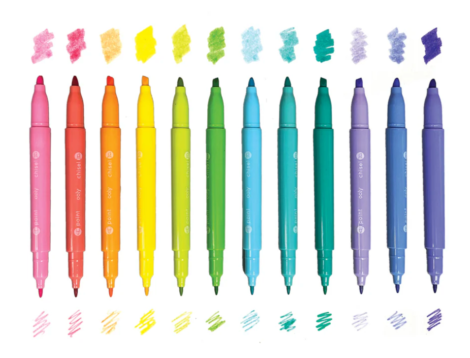 Pastel Hues: Dual Tip Markers - Set of 12