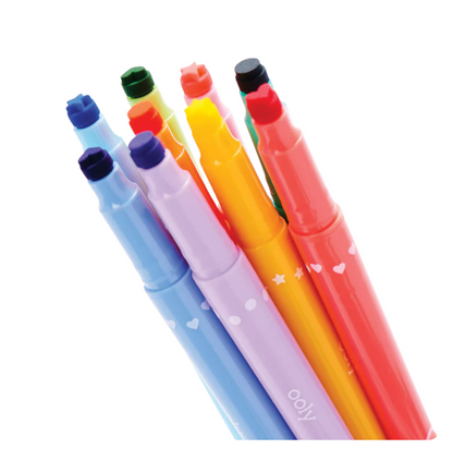 Confetti Stamp: Double-Ended Markers - Set of 9