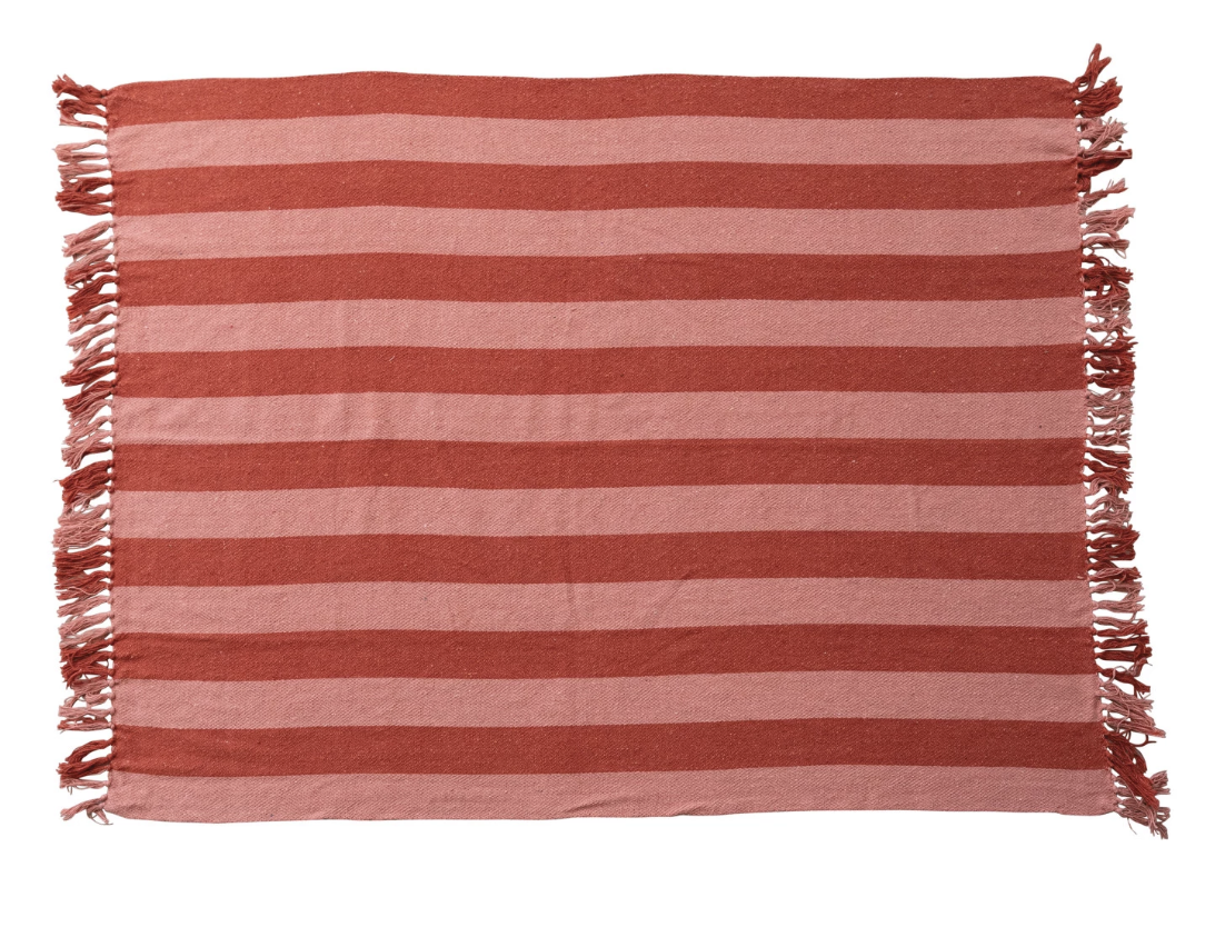 Red and Pink Striped Blanket