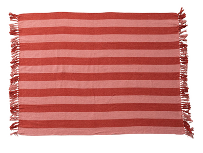 Red and Pink Striped Blanket
