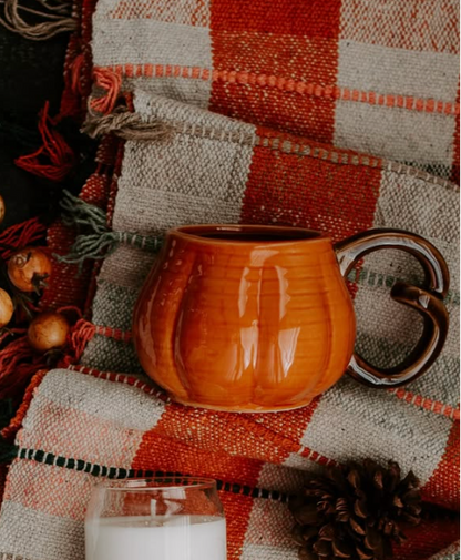 Pumpkin Shaped Mug w/ Stem Handle