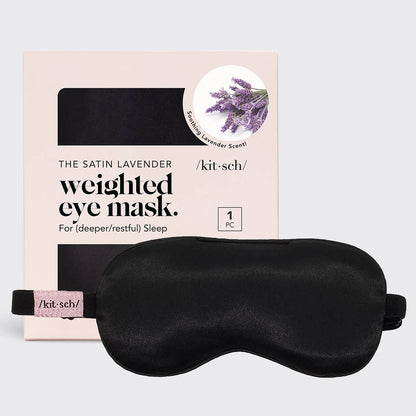 Black weighted eye mask with lavender scent