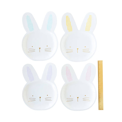 Gingham Bunny Shaped Plate Set