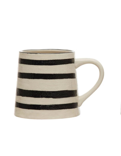 Sips & Stripes Linen Textured Mugs, 2 Styles