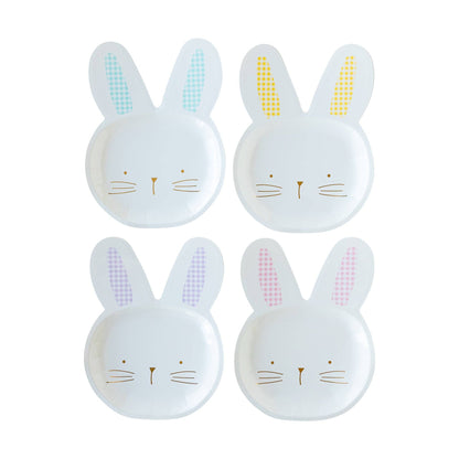 Gingham Bunny Shaped Plate Set