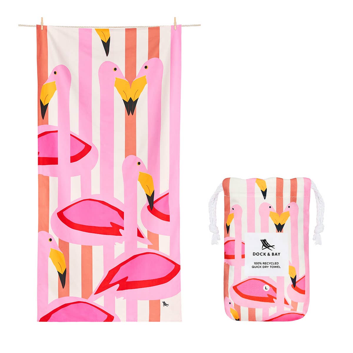 Dock & Bay Quick Dry Towels - Flamboyant Flamingos