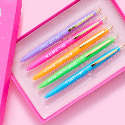 Motivational Pen Set - Asst Colors - 5 Piece Set