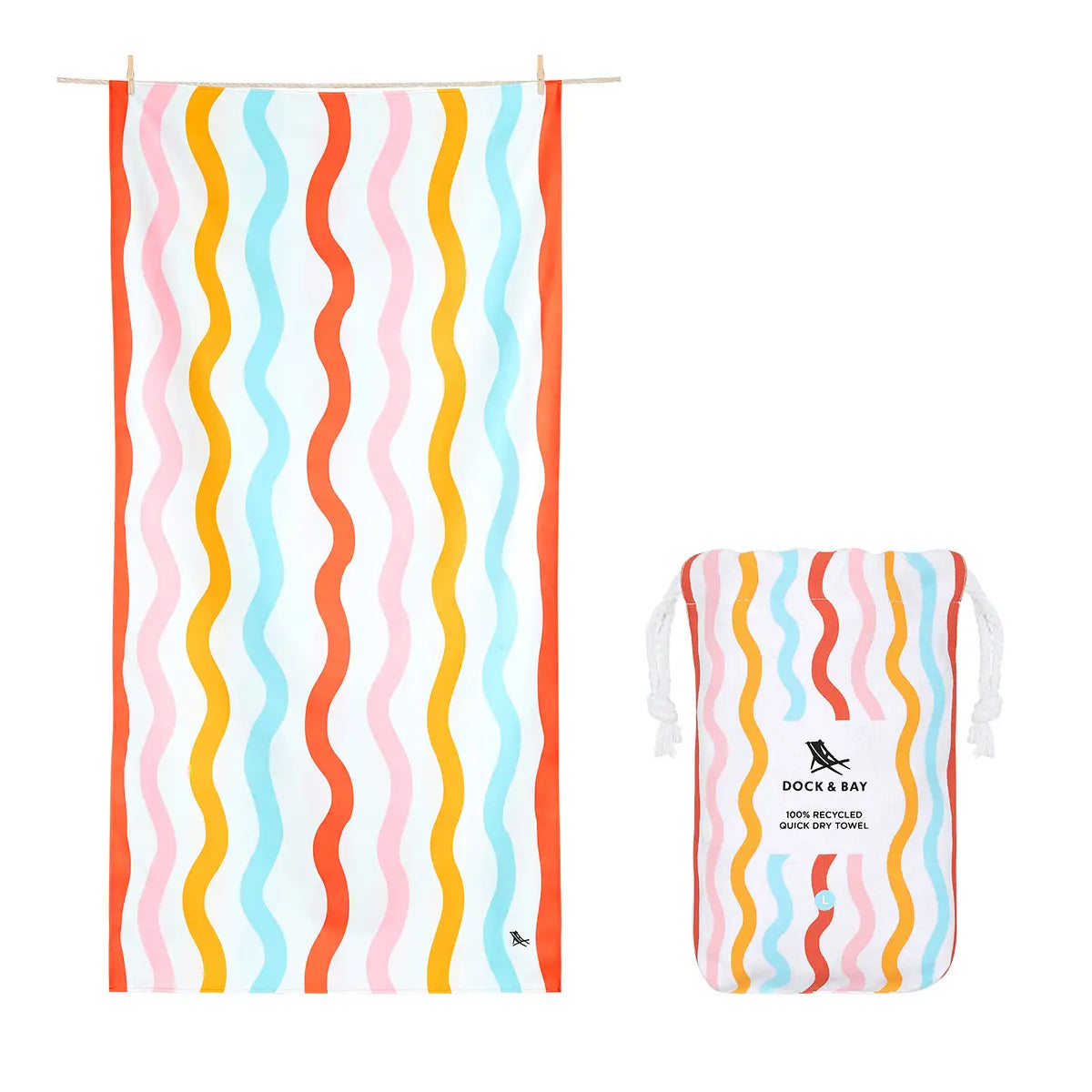 Quick Dry Towels - Kids -Rainbow Squiggle